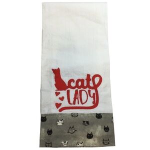 HANDMADE Kitchen Tea Towel Cat Lady Cats 100% Cotton Flour Sack Custom Made NEW